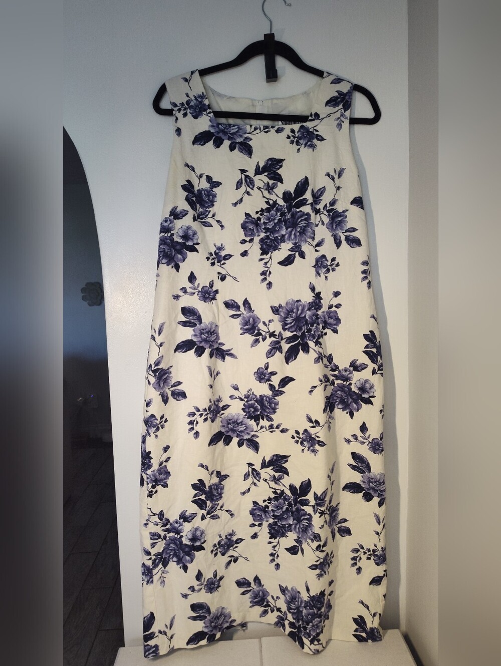 Sheri Martin Cream Dress with Navy Floral Print #781